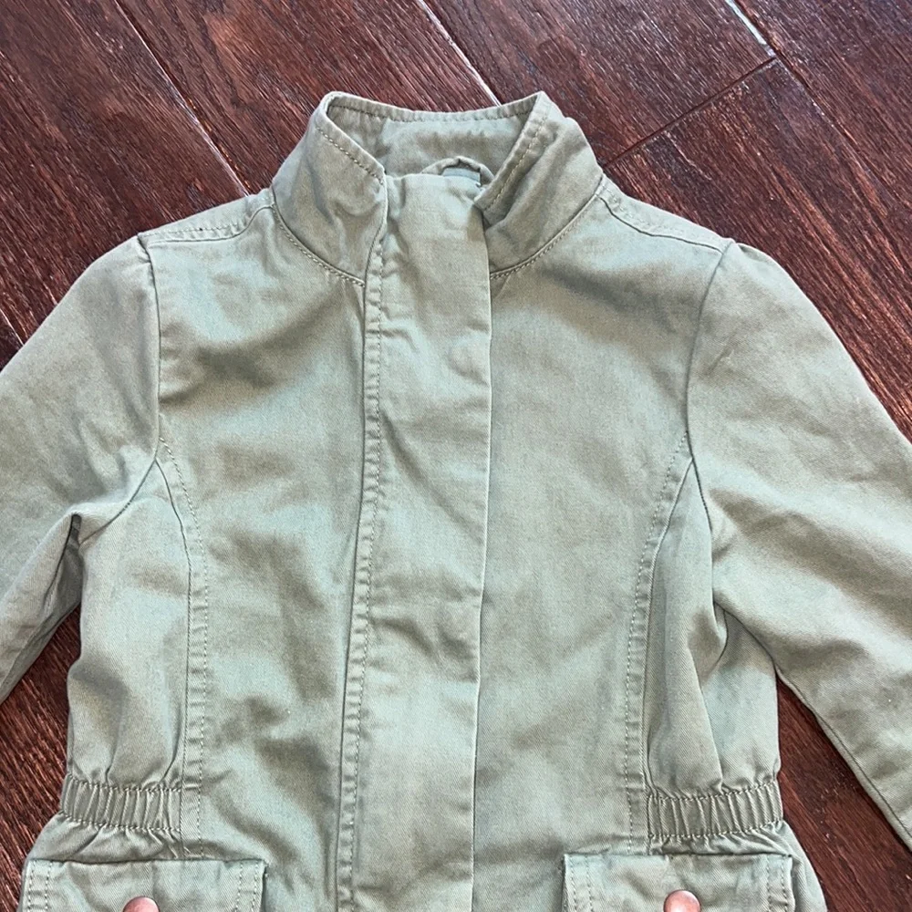 The children’s place girls army green utility jacket, 5/6
